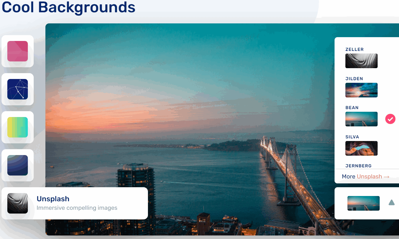 Cool Backgrounds_提供三角形、科技线条在内的 4 种背景格式和 Usplash 图片